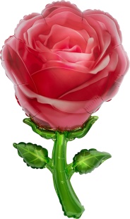 Шар (32''/81 см) Цветок, Роза, Красный, 1 шт. в уп.