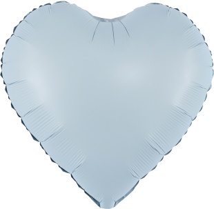 Шар (30''/76 см) Сердце, Голубой, Сатин, 1 шт. в уп.