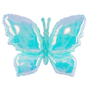 Шар (26''/66 см) Фигура, Бабочка (надув воздухом), Голубой, Хамелеон, 1 шт. в уп.