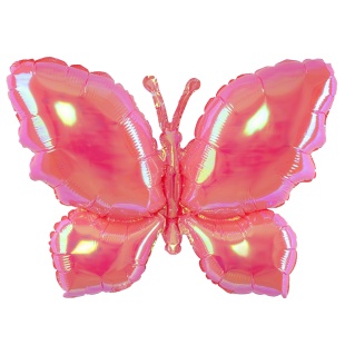 Шар (26''/66 см) Фигура, Бабочка (надув воздухом), Розовый, Хамелеон, 1 шт. в уп.