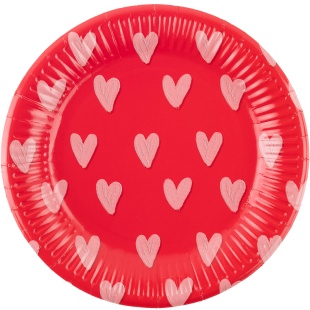 Тарелки (7''/18 см) Сердечки, 6 шт.