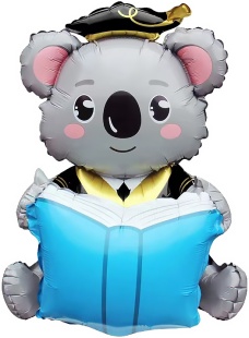 Шар 3D (37''/94 см) Коала Выпускник, 1 шт. в уп.